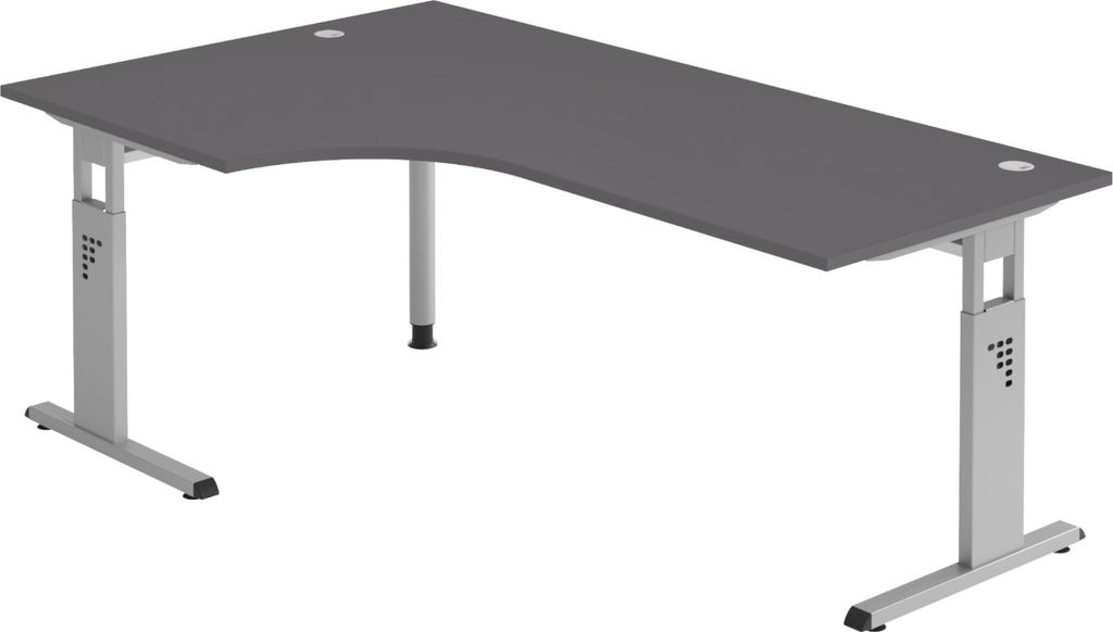 bümö Schreibtisch Serie-O - Gestell: Silber, Nachbildung: Produktbild 