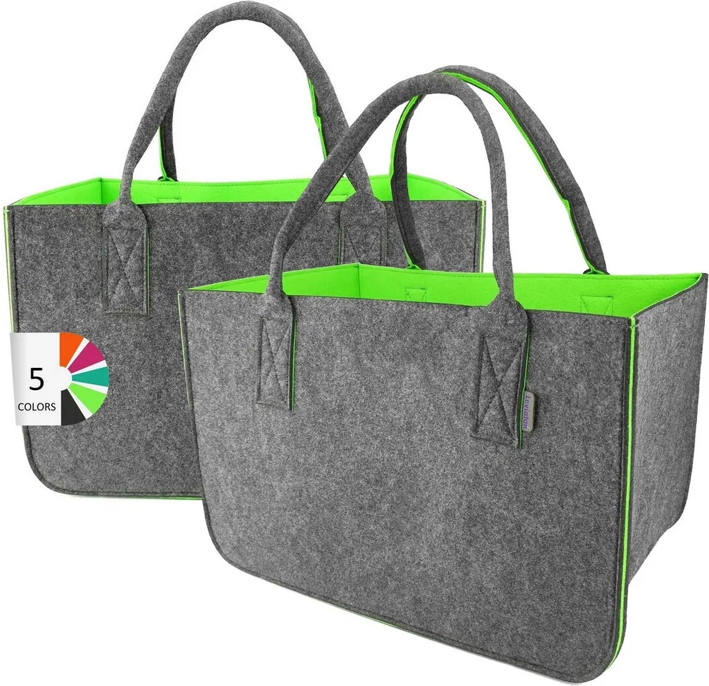 Sac de Courses et Loisirs en Feutre Vert Leviatan 1102 Pack de 2 Unités