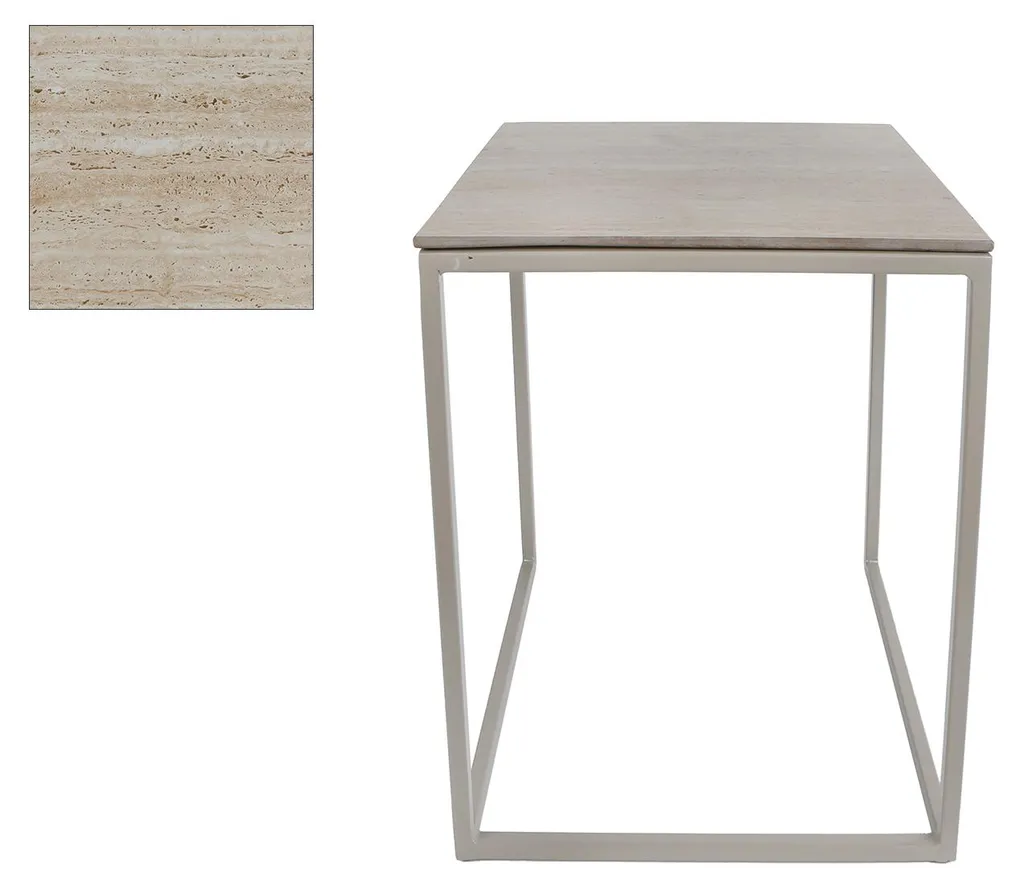 Meuble d'appoint stable et compact en pierre naturelle pour petit espace