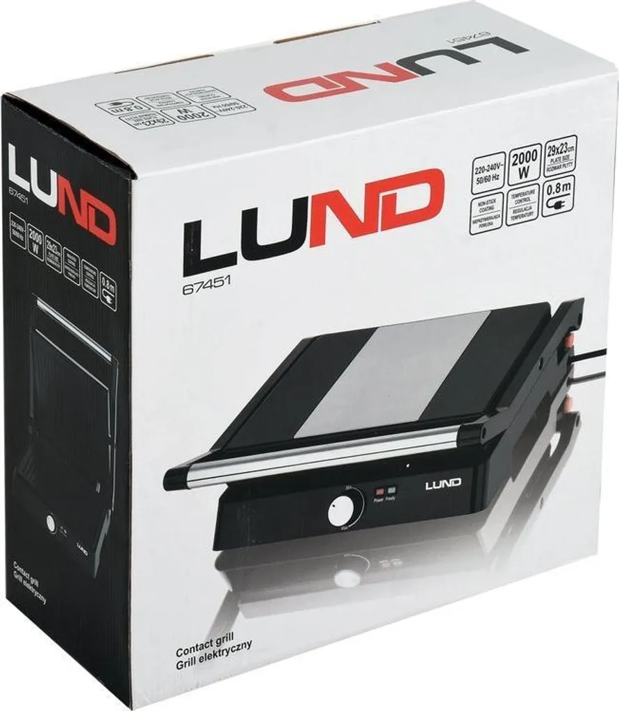 Barbecue électrique 2000W avec grille de table 29x23 cm - Cuisson Rapide