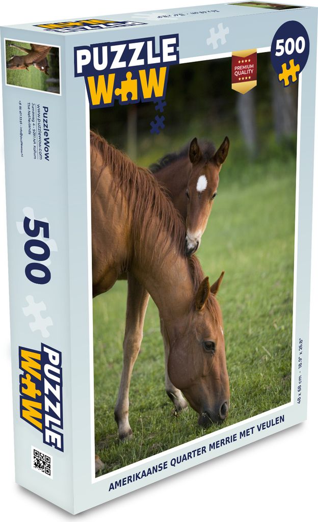 MuchoWow Puzzle 500 Teile Pferde - Gras - Porträt - Denken - Spiel - Toy