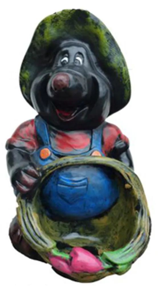 Figurine de taupe sur une moto sculpture originale décorative de 44 cm