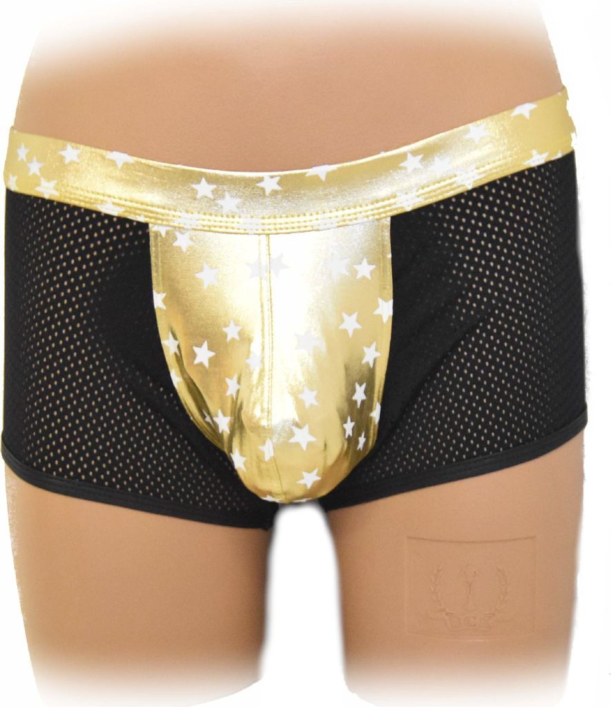 Boxer Shorts mit glänzendem Beutel transparentem Stoff