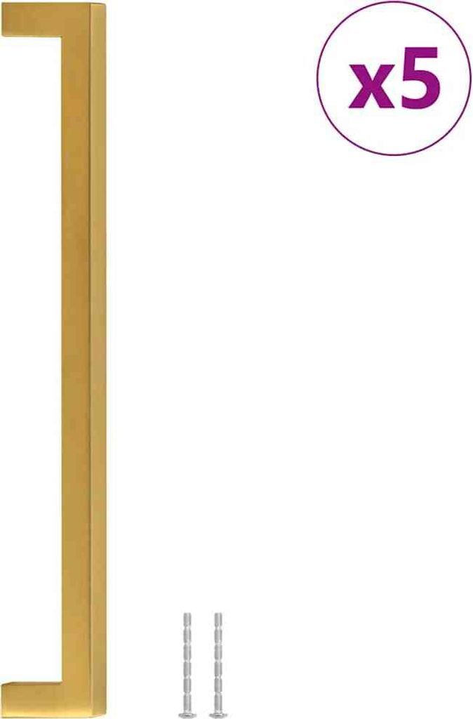 vidaXL Poignées de meubles 5 pcs. Golden 224 mm en acier Image du produit 