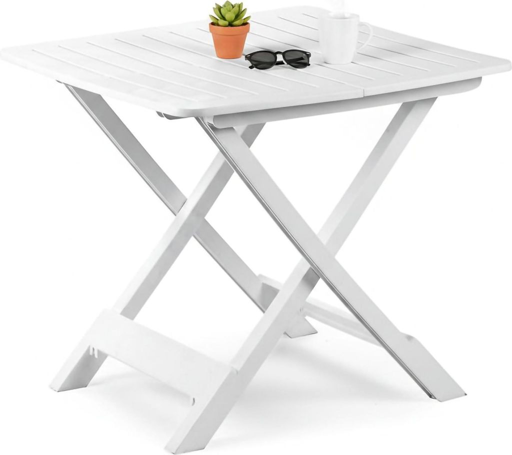 Ruthton - Outdoor-Tisch, 79x72x70 cm Weiß, 4 Plätze Italy