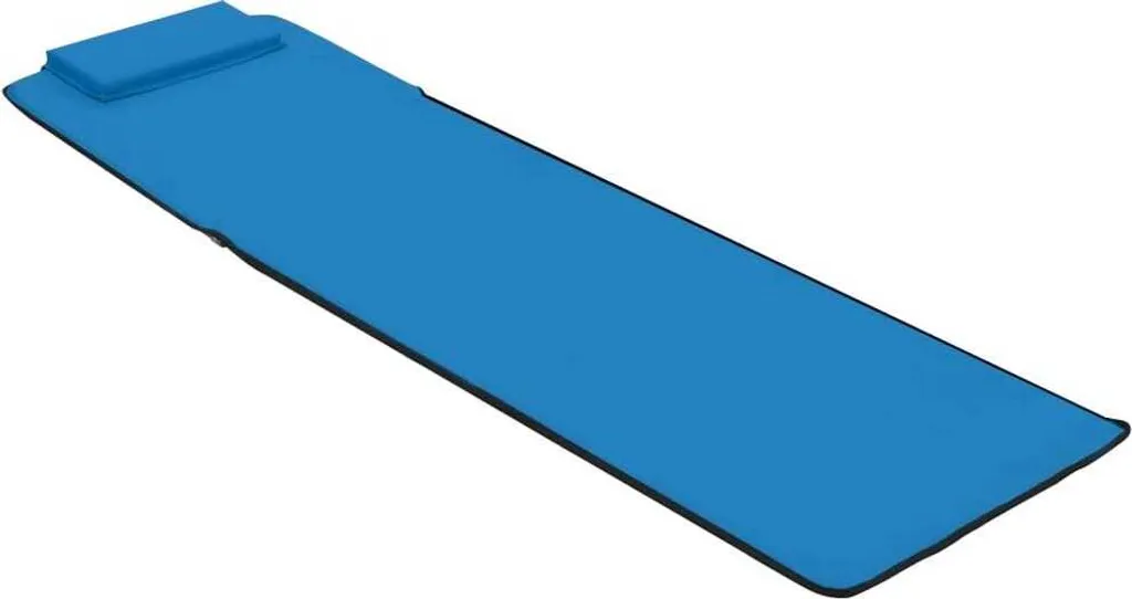 Tapis de plage bleu acier avec dossier pliable - Set de 2 matelas - 6
