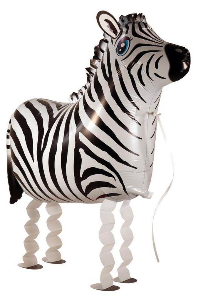 Folienballon Airwalker Zebra, ca. 65 x 43 cm Produktbild 