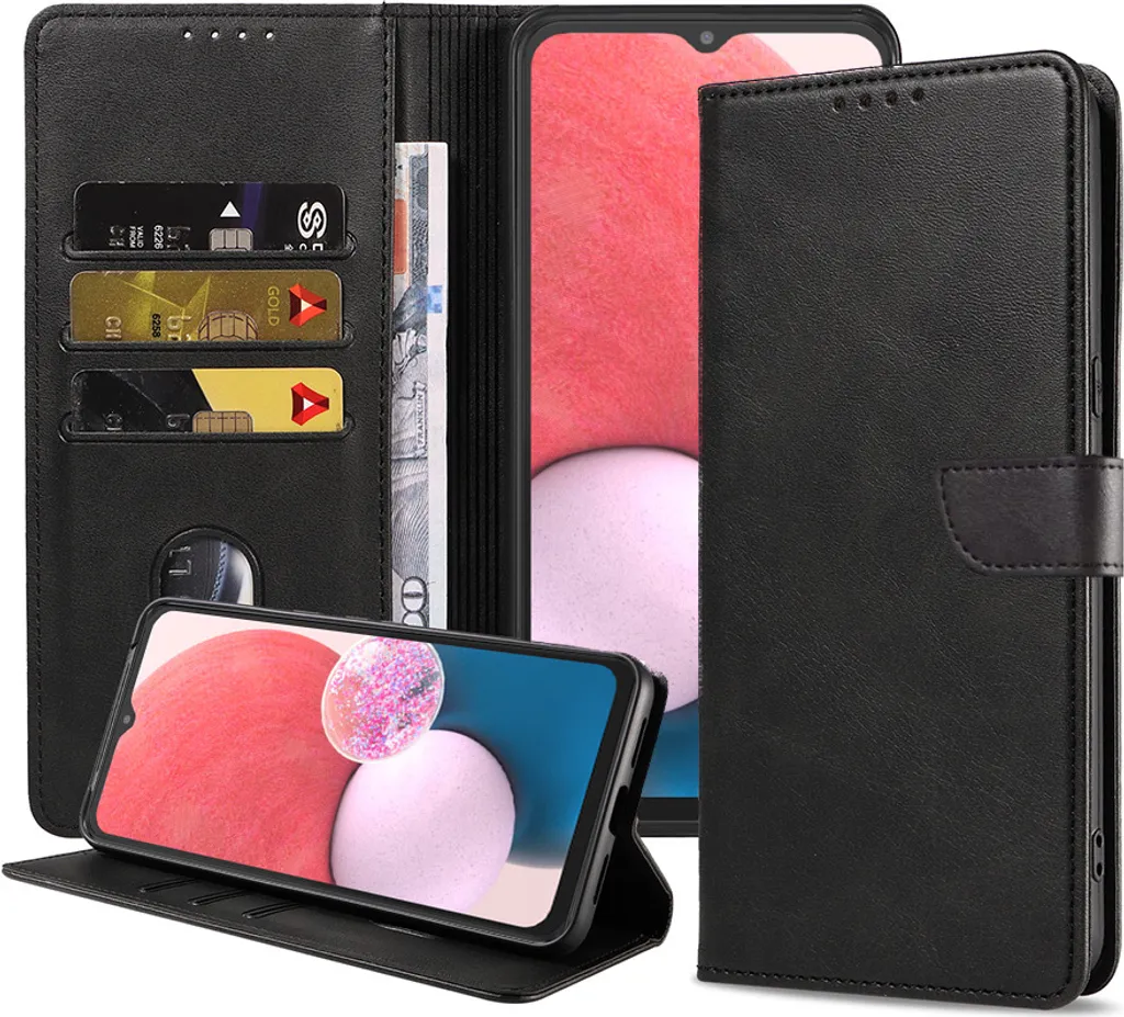 Samsung Galaxy A13 4G: Custodia Executive in Ecopelle Nera Smartphonics