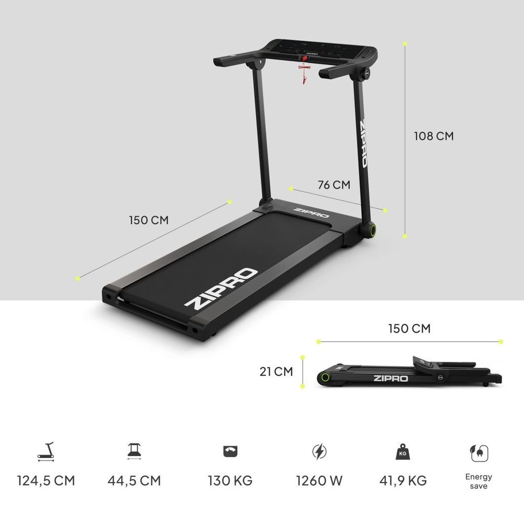 Zipro Pacto iConsole+ klappbares Laufband | breite Produktbild 7