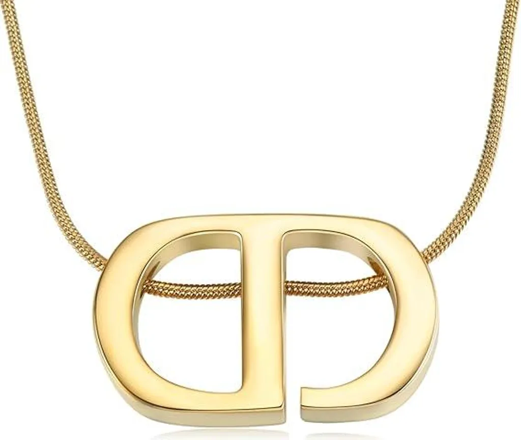 Collier CD anti-ternissement chaîne en or hypoallergénique de 45cm
