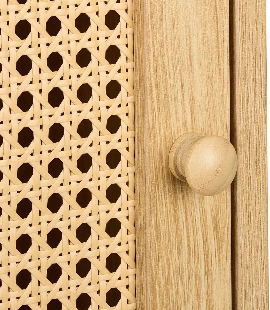 Table de chevet style rotin pour optimiser l'espace et ranger vos objets - 5