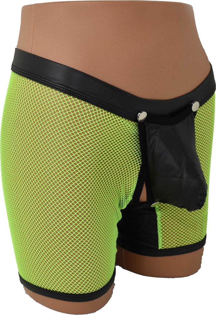 Long Pants Netz Kunstleder Back open