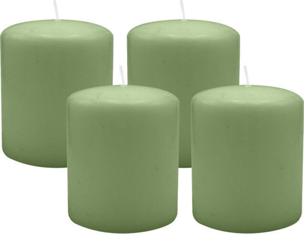 4er Set Adventskranzkerzen Grün Ø 100 x 120 mm