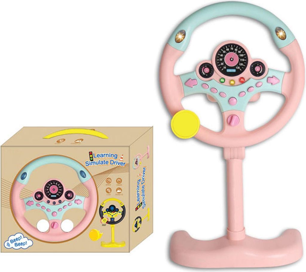 Kinder-Lenkrad-Spielzeug, elektrische Früherziehungssimulation mit Lichtmusik
