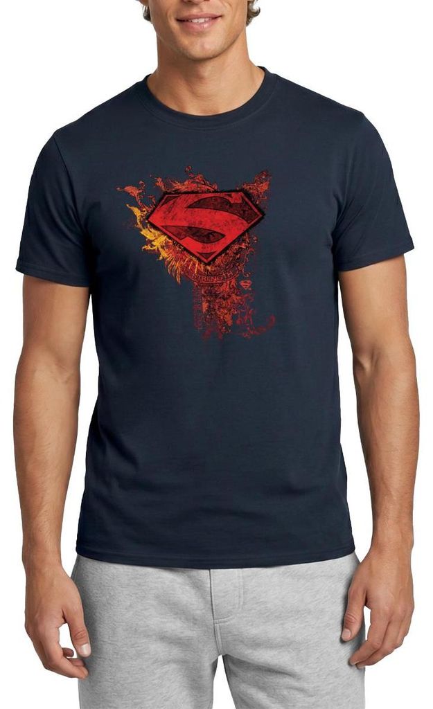 Spreadshirt DC Comics Superman Logo Strength Männer T-Shirt, XXL, Navy