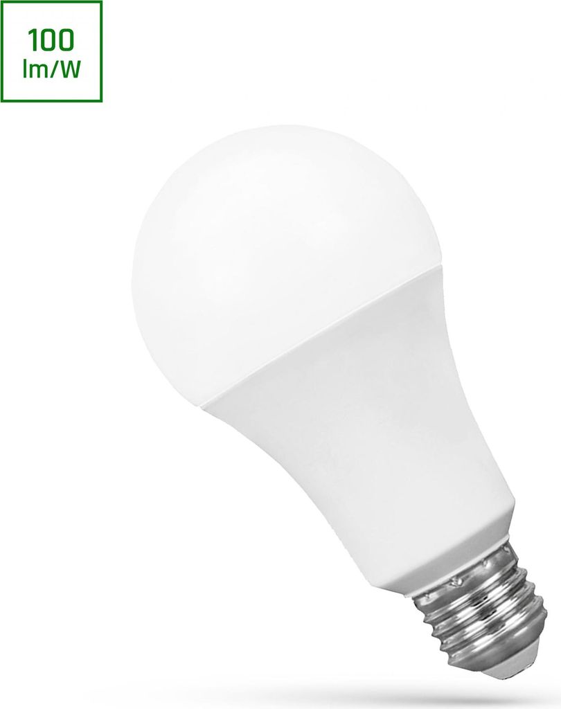 Spectrum LED Leuchtmittel A60 Birnenform 18W E27 matt 1800lm Tageslicht 6000K kaltweiß 220°