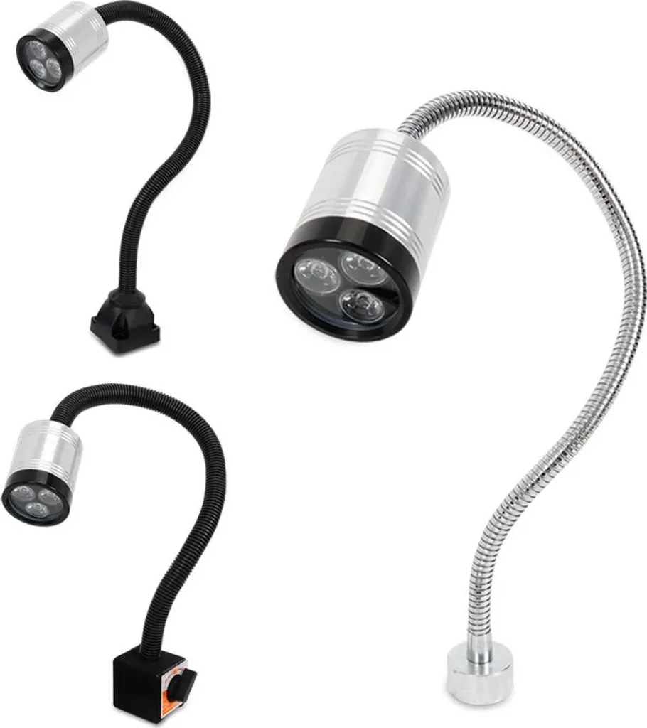 Lampe de machine CNC LED 6W 220V - Éclairage industriel flexible argent