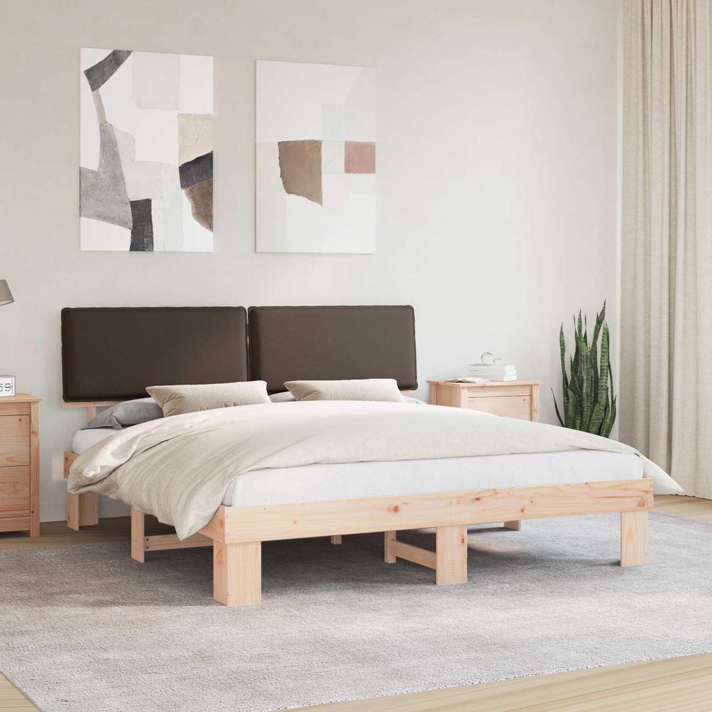 Maison Exclusive - Bettgestell mit gepolstertem Kopfteil Taupe 200 x 200 cm
