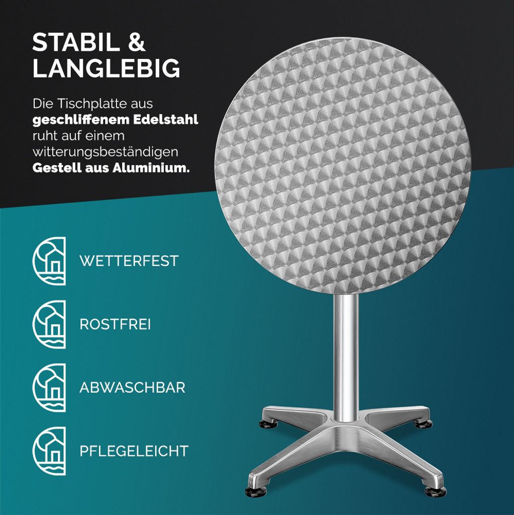 CASARIA® 2in1 Stehtisch Klappbar Höhenverstellbar 70 cm / Produktbild 6