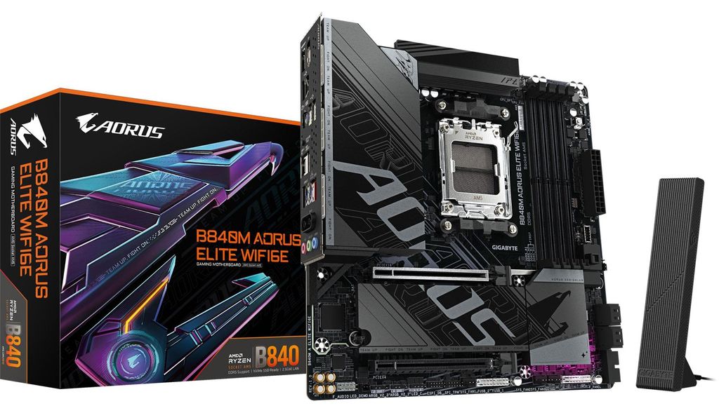 B840M AORUS ELITE WIFI6E (schwarz/silber) Produktbild 