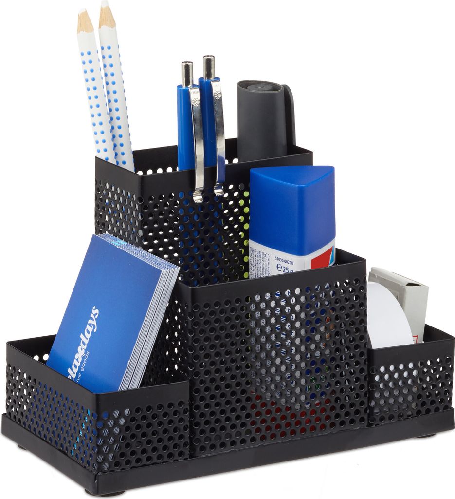 relaxdays Schreibtischorganizer Metall gelocht Produktbild 