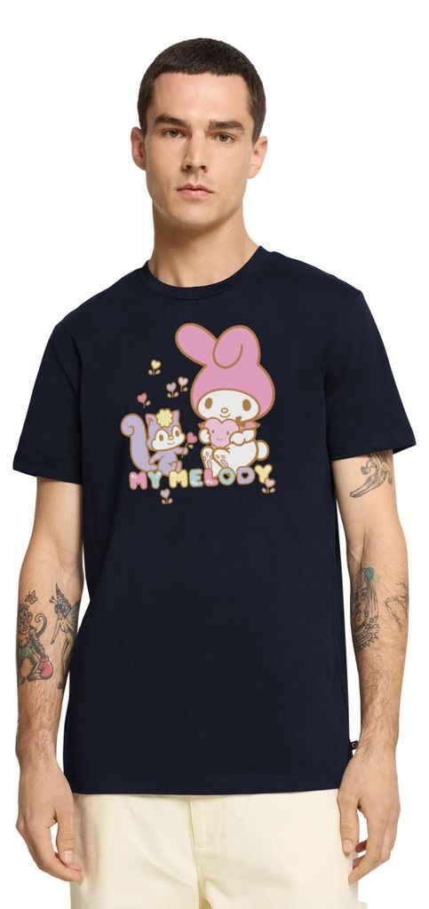 Spreadshirt My Melody Pflückt Mit Risu Herzblümchen Männer Premium T-Shirt, XL, Navy