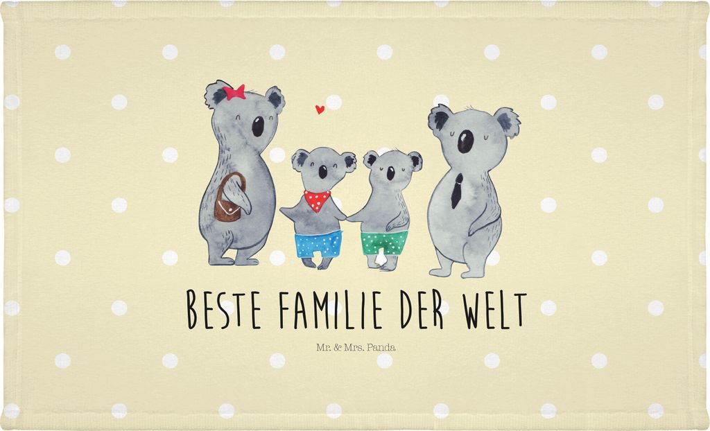 Mr. & Mrs. Panda Handtuch Koala Familie zwei - Gelb Pastell Produktbild 