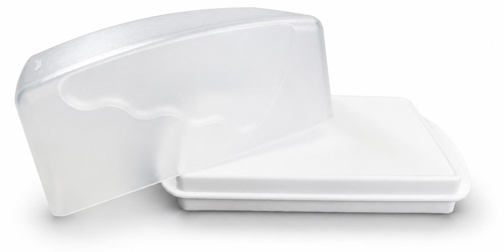 TUPPERWARE Junge Welle Butterdose weiß Butter Dose J10 Produktbild  KI-generiertes Bild