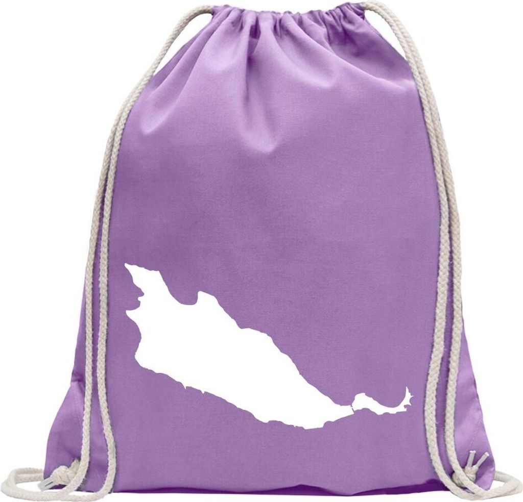 Kiwistar - Turnbeutel - lavendel - Deutschland - Binneninsel - Reichenau - Fun Rucksack Sport Beutel Gymsack Baumwolle mit Ziehgurt