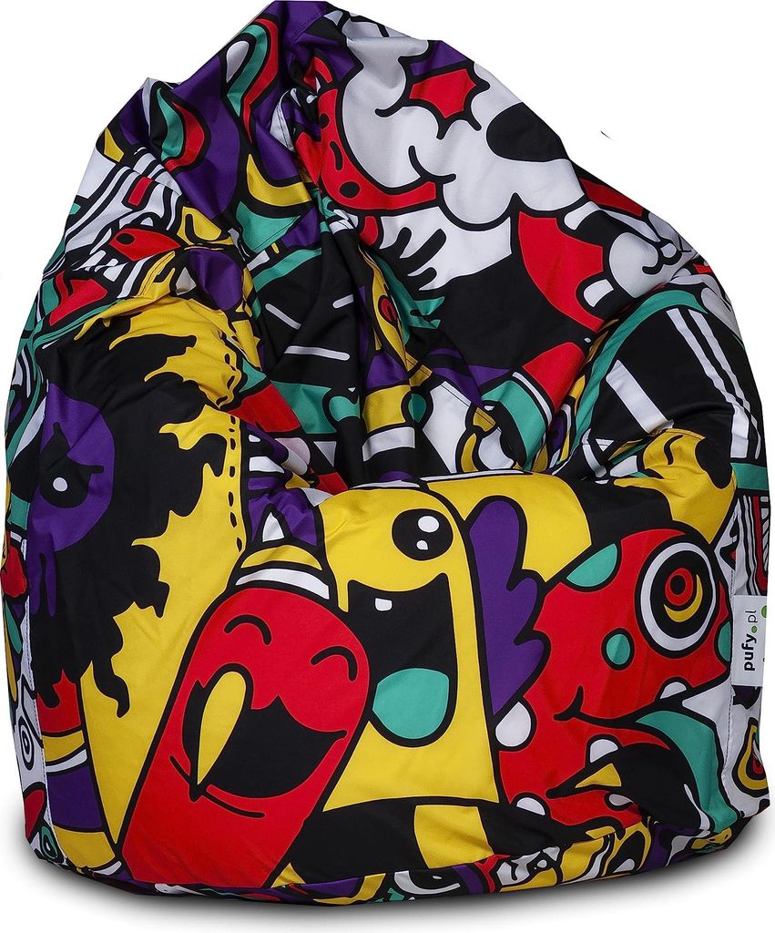 Ecopuf, Mega Sako, Sitzsack Pouf, Sack Poufsessel Pufsack Kinder, Erwachene, 85x135cm, Fantasy-dg50