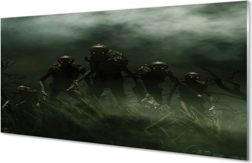 Glasbilder 140x70 Wandkunst Zombie Wolken