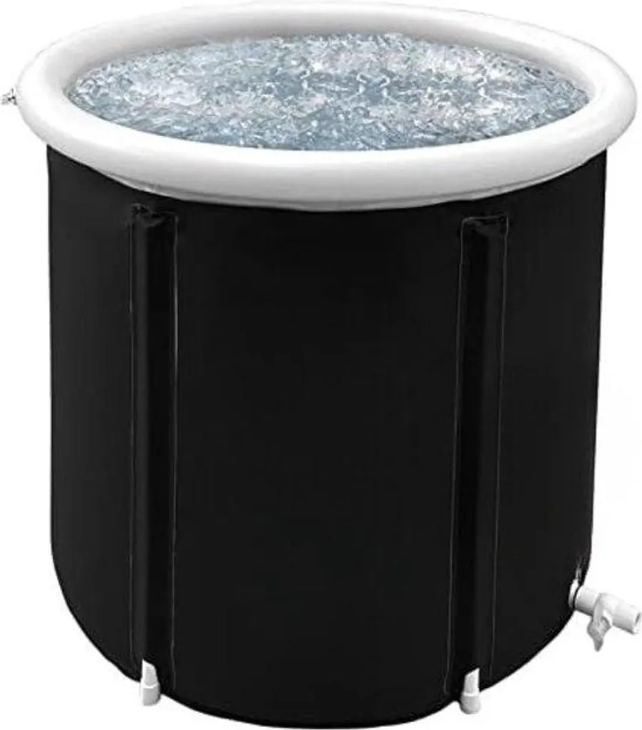 Bain glacé gonflable noir 80x80 cm - Bain de récupération pour athlètes