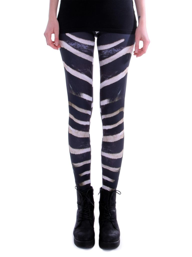 cosey - Bedruckte Tiermotiv-Leggins (Einheitsgröße) - Design Zebra