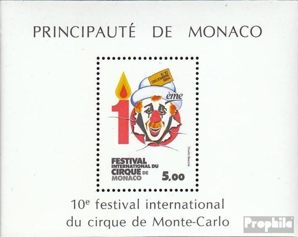 Briefmarken Monaco 1984 Mi Block27 (kompl.Ausg.) postfrisch Zirkusfestival