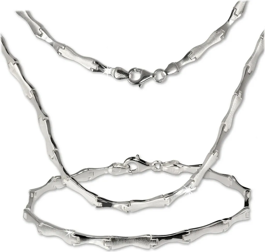 Set Bijoux Collier Bracelet Argent Mat : Idée Cadeau Femme SilverDream