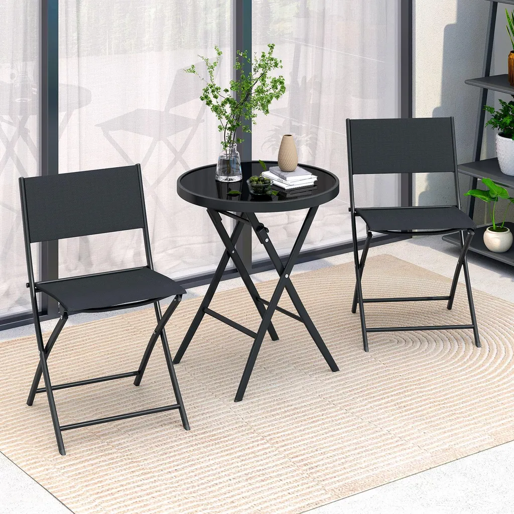 Set Bistro COSTWAY: Arreda il tuo Giardino o Balcone con Stile 3 Pezzi - 2