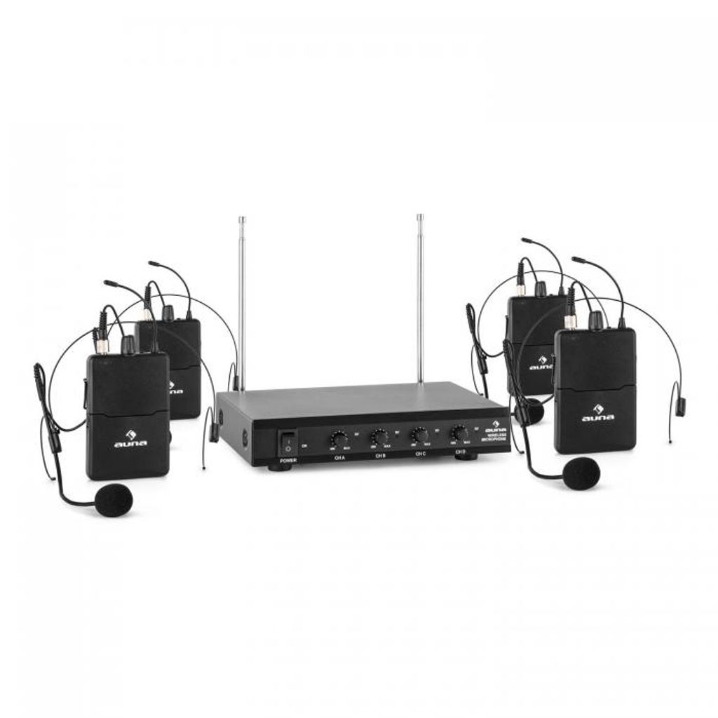 Wireless VHF Funk Mikrofon Empfänger Karaoke Set Handmikrofon 2 Kanal Schwarz 