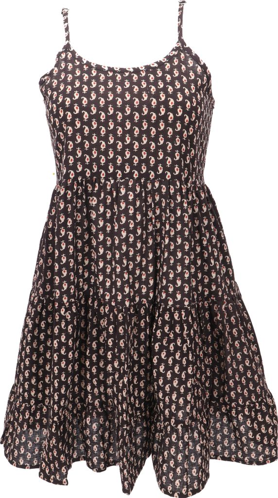 Boho Minikleid, Stufenkleid, Hängerchen - Dunkelbraun, Produktbild 