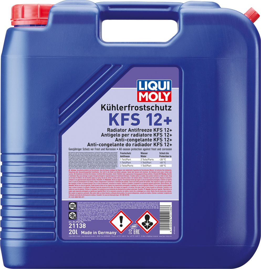 Liqui Moly Kühlerfrostschutz KFS 12+ 20 Liter Kanister Kunststoff