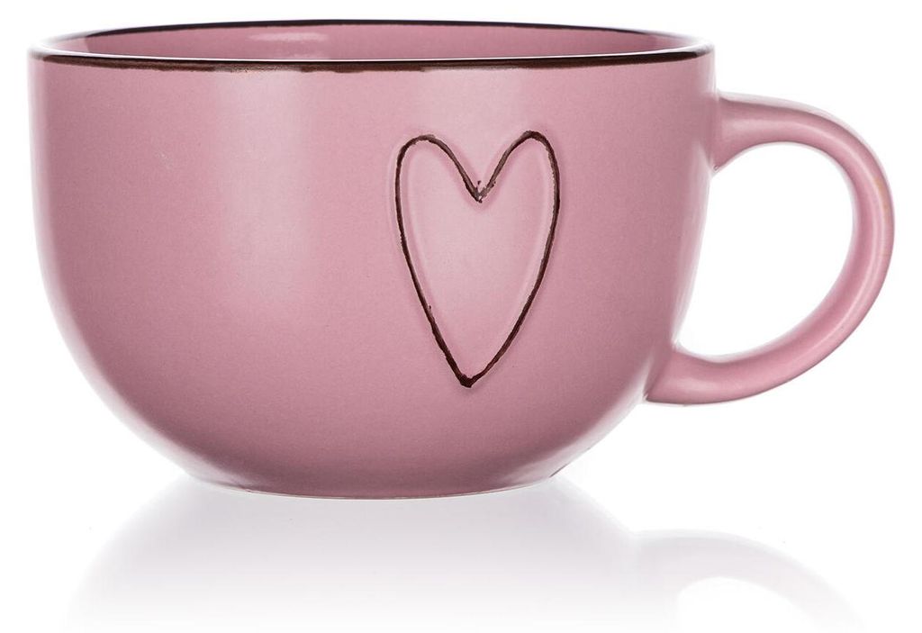 BANKETT Becher Keramik Jumbo HERZ 730 ml, rosa Produktbild 