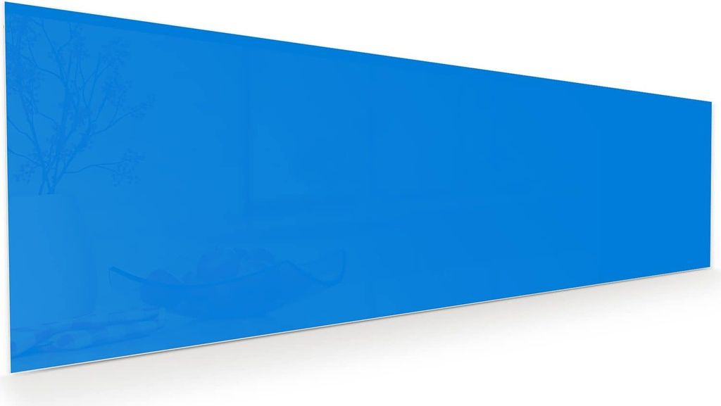 Glasbild 120x40cm in XXL für Wohnzimmer, Schlafzimmer Motiv Hellblauer Hintergrund I