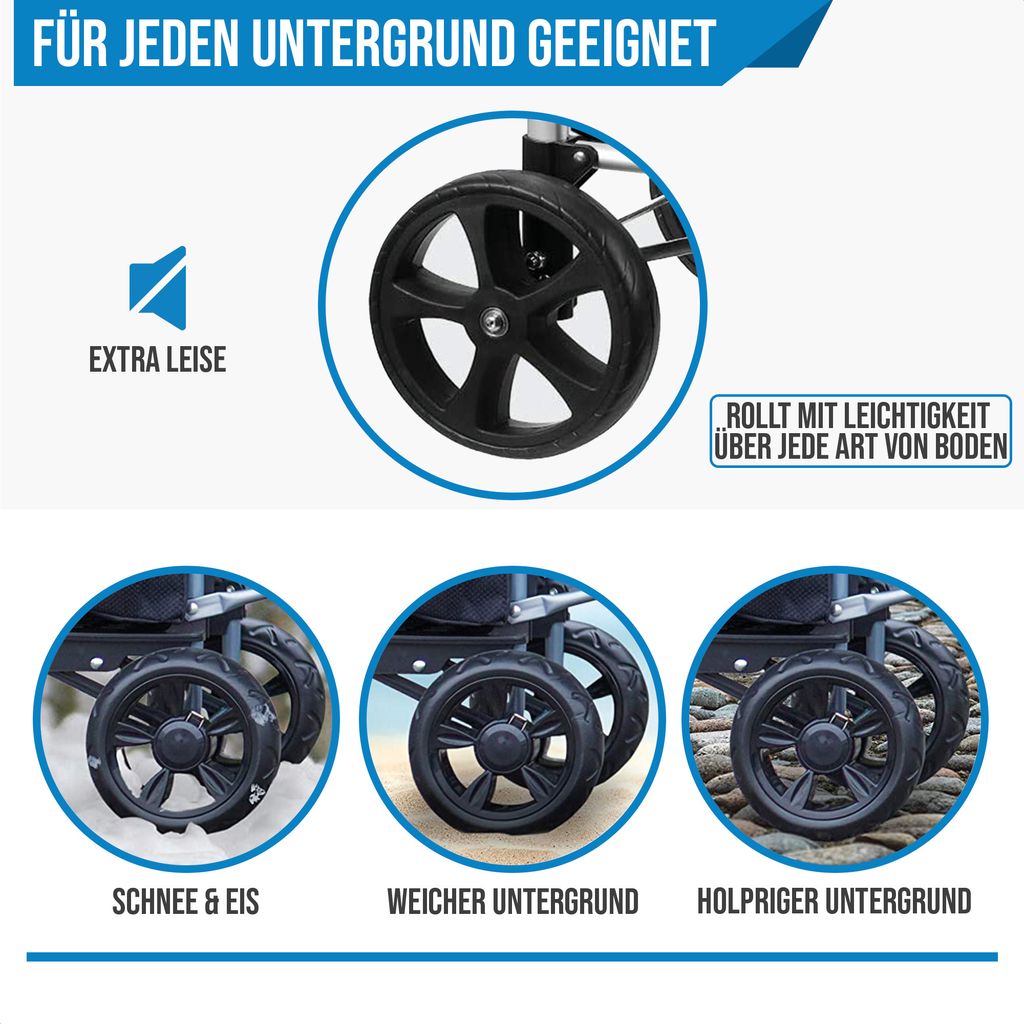 Strex Einkaufstrolley mit Rädern - Faltbar - Abnehmbare Produktbild 5