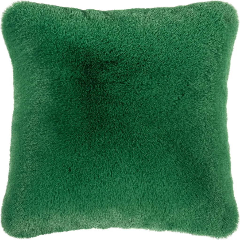 Coussin Moelleux Evita Vert 45x45 cm Housse Douceur Aspect Fourrure