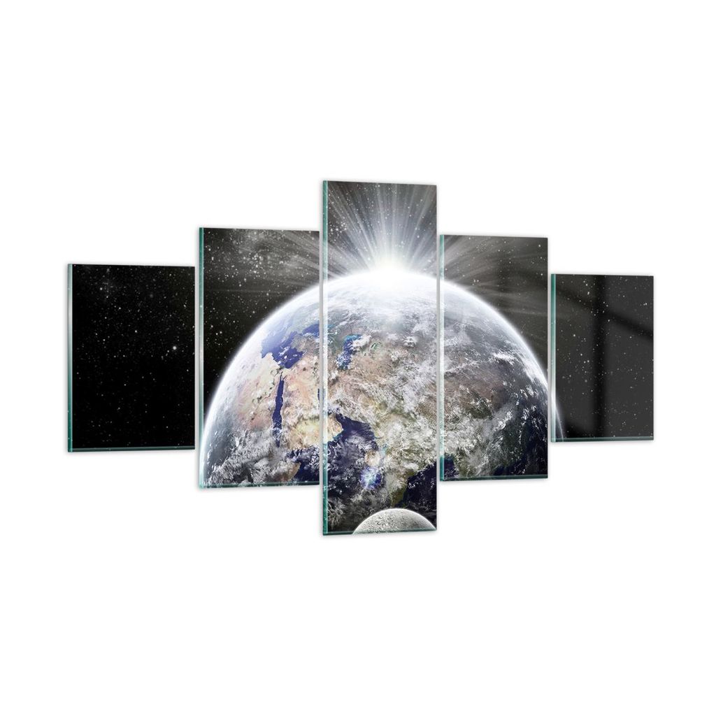 Bilder auf glas - Astronomie galaxie abstraktion - 125x70cm - Glasbilder - Wandbilder - Kunstdruck - zum Aufhängen bereit - Wanddekoration aus Gla...