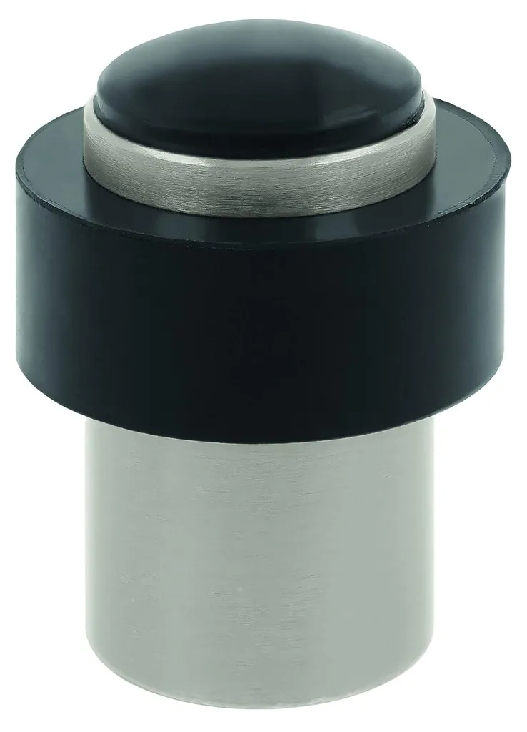 Butoir de porte nickel brossé bords arrondis aluminium argent 30x48 mm