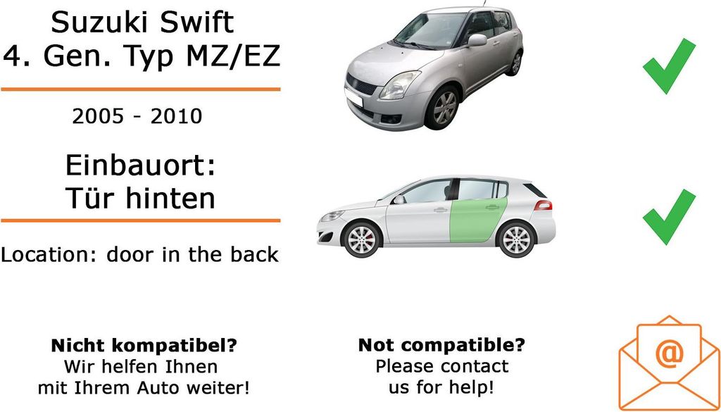 Lautsprecher Boxen Einbaupaket hinten JVC CS-J610X passend für Suzuki Swift MZ/EZ | 2x Tief-Mitteltöner mit integriertem Hochtöner 300W MAX