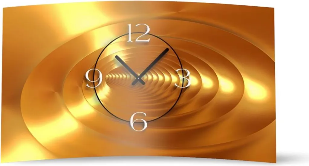 Horloge murale silencieuse design abstrait bronze doré sans tic-tac
