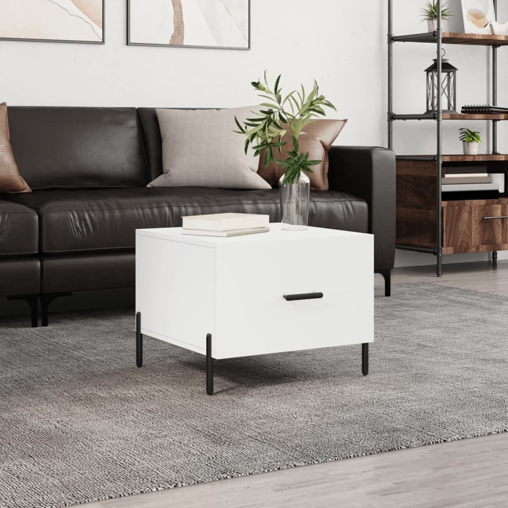 Maison Exclusive - Couchtisch Weiß 50x50x40 cm Holzwerkstoff