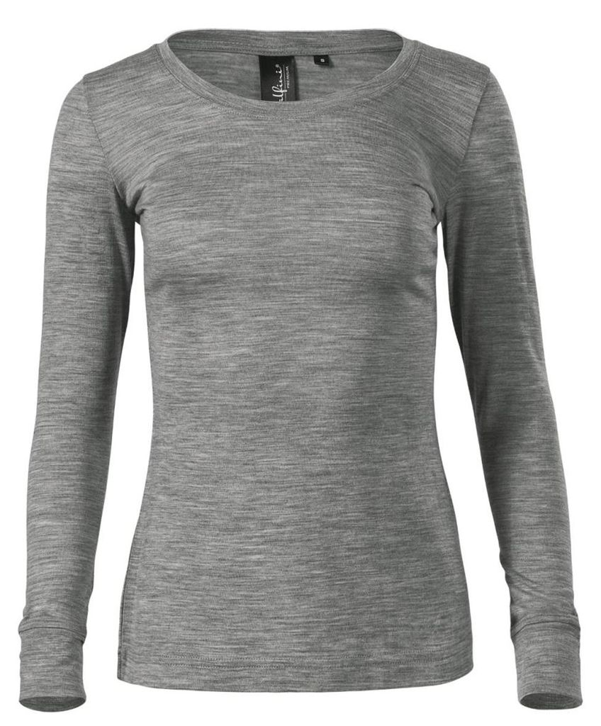 Malfini - "Premium Rise" T-Shirt für Damen, Wolle, Langärmlig PP11509 (L) (Grau)