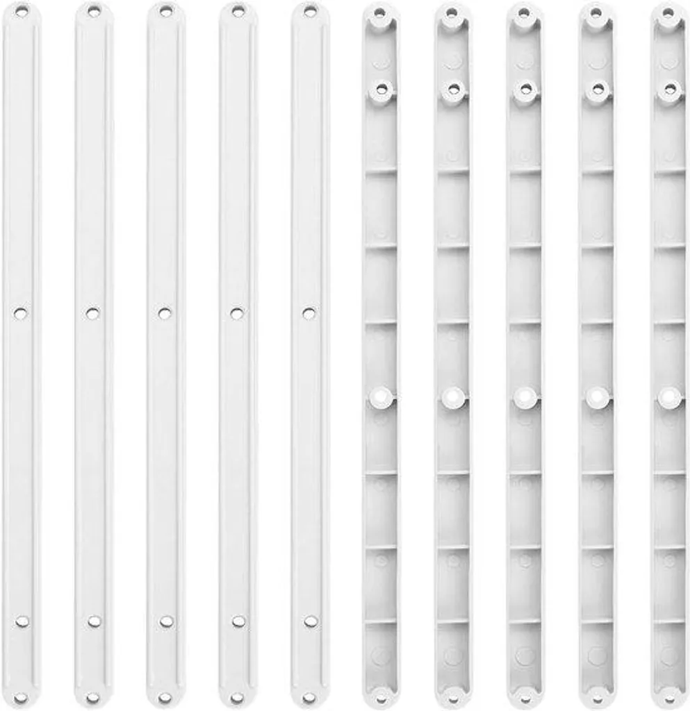 Glissières de tiroir 295 mm coulisses plastique blanc 17 mm lot de 10